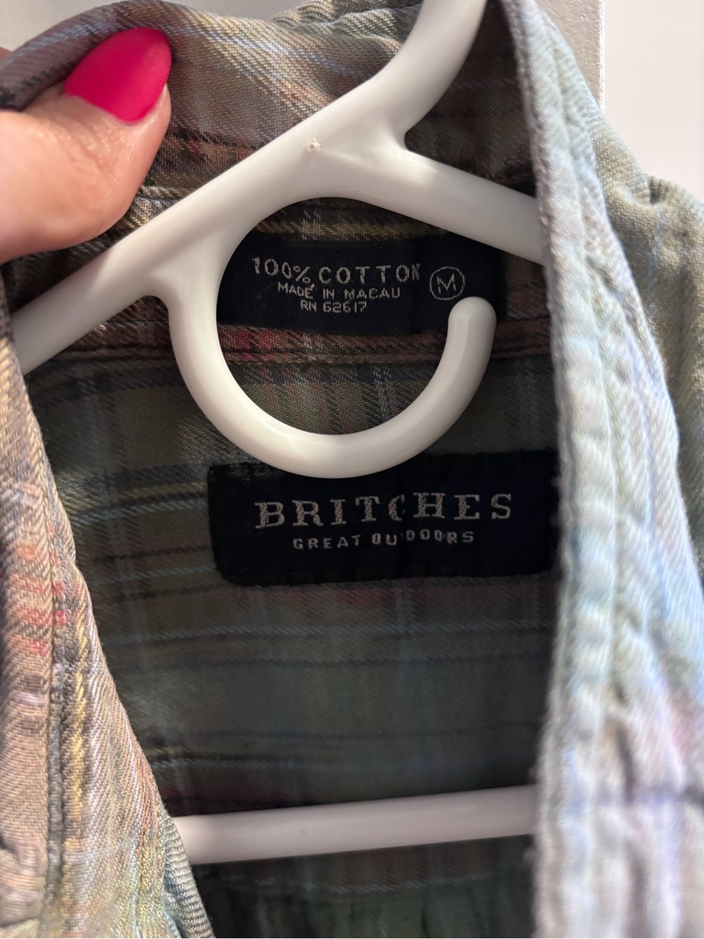 Multi-Color Hand Dyed Plaid Button-Up Shirt - Pastel Ombre - Picture 3 of 4